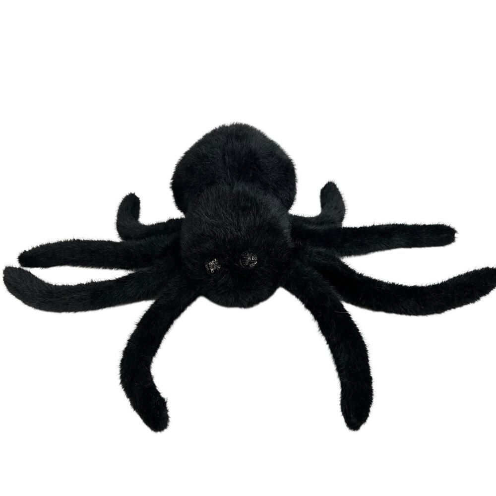 Cynthia Rowley Spider Black Pillow Halloween Faux Fur Decor 9X17 Plush Curious